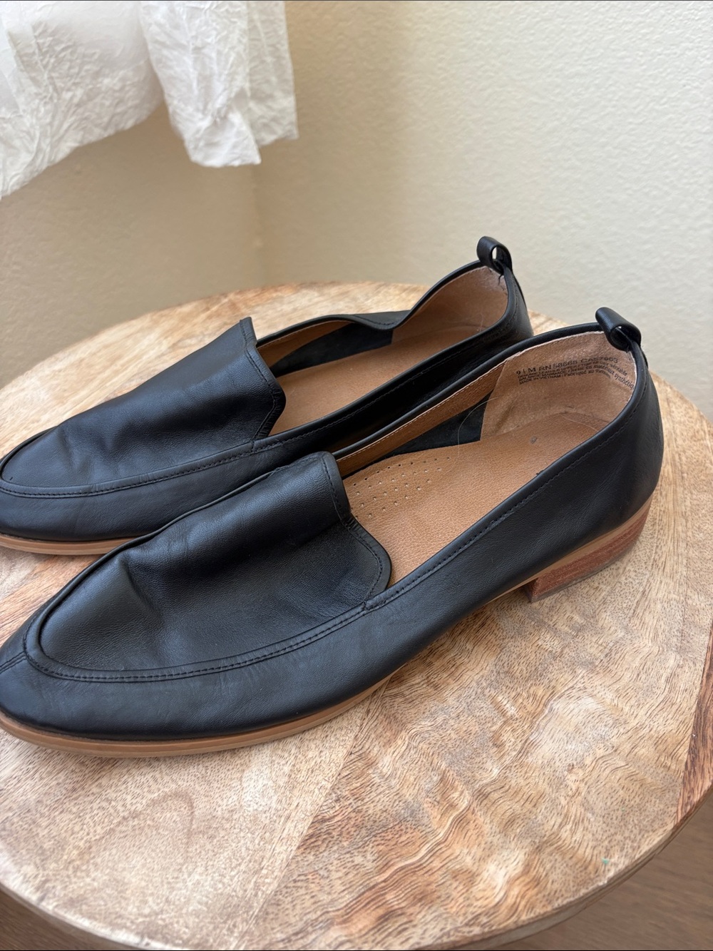 Susina Black Slip-On Leather Loafers for Women